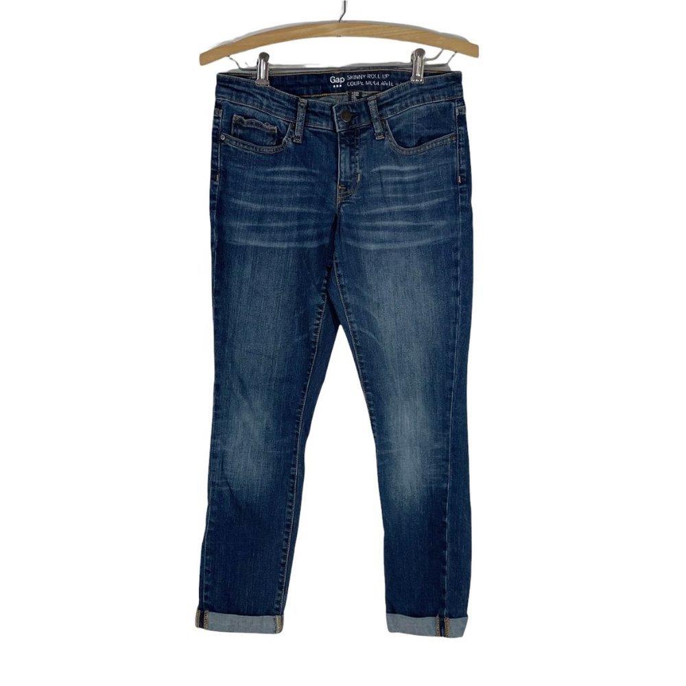 GAP Skinny Roll-up jeans dark wash crop ankle | Size 2